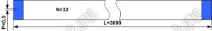 BLFPC P0,5 32PIN 3000mm шлейф плоский сверхтонкий FFC/FPC; 32; длина 3000мм; контакты на одной поверхности