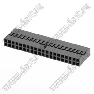 KR2006H-2X20P-2 розетка двухрядная на провод; шаг 2,00мм; 2x20-конт.