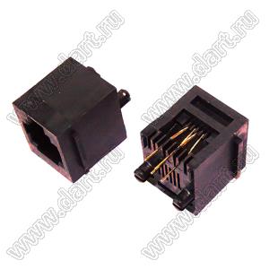 TJ3-6P4C (KLS12-154-6P4C)-SOCKET розетка RJ-45 на плату, 6 позиций, 6 контактов