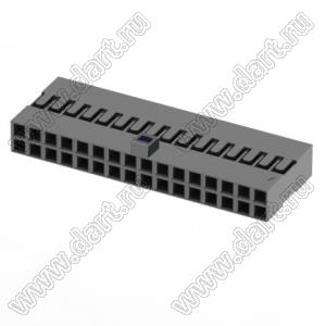 KR2006H-2X16P-2 розетка двухрядная на провод; шаг 2,00мм; 2x16-конт.