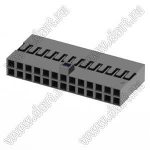 KR2006H-2X13P-2 розетка двухрядная на провод; шаг 2,00мм; 2x13-конт.