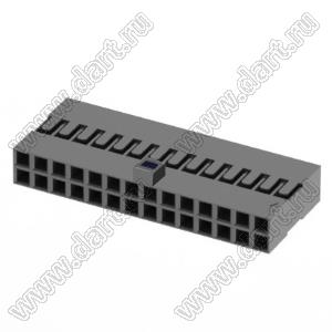 KR2006H-2X14P-2 розетка двухрядная на провод; шаг 2,00мм; 2x14-конт.