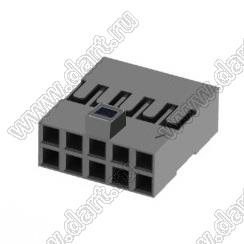 KR2006H-2X05P-2 розетка двухрядная на провод; шаг 2,00мм; 2x5-конт.