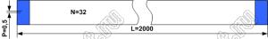 BLFPC P0,5 32PIN 2000mm шлейф плоский сверхтонкий FFC/FPC; 32; длина 2000мм; контакты на одной поверхности