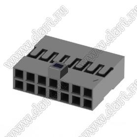 KR2006H-2X07P-2 розетка двухрядная на провод; шаг 2,00мм; 2x7-конт.