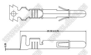 63080-PT (T38-T1, 926885-1 MATE-N-LOK) терминал для вилки на кабель; шаг 6,35мм; латунь луженая