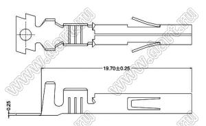 63080-RT (T38-T2, 926882-1 MATE-N-LOK) терминал для розетки на кабель; шаг 6,35мм; латунь луженая