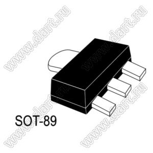 KTA1666-Y (SOT-89) транзистор биполярный для поверхностного (SMD) монтажа; PNP; Uкэ=-50В; Iк=2AА; h21=70…240