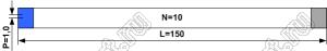 BLFPC P1,0 10PIN 150mm REV шлейф плоский, шаг 1,0мм 10 жил длина 150мм, контакты на разных поверхностях