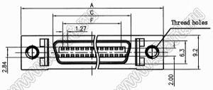 BL6300-F040SDG0MN1 розетка прямая SCSI; 40-конт.; резьба #2-56