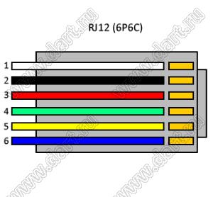 YH6-607 (6P6C-F-LONG)-PLUG разъем модульный удлиненный (штекер 6P6C)