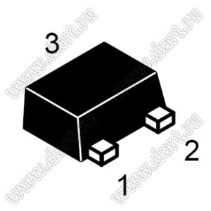 NS2029M3T5G (SOT-723) транзистор биполярный; PNP; Iк=0,1А; Uкэо=50В; hFE min.=120 (min); hFE max.=560 (min); Pd=0,265mW