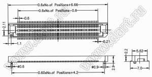 BL3721-M100023G0FR01 вилка SMD сверхминиатюрная; 100-конт.; H=2,3мм