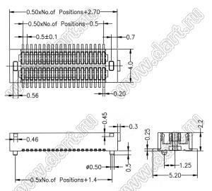 BL3723-F064022G0ER01 розетка SMD сверхминиатюрная; P=0,5мм; 64-конт.; H2=2,20мм