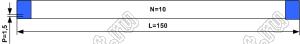 BLFPC P1,5 10PIN 150mm шлейф плоский, шаг 1,5мм 10 жил длина 150мм, контакты на одной поверхности
