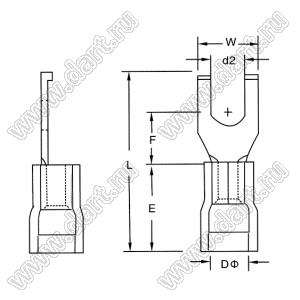 FSVN-D серия: наконечники кабельные изолированные вилкообразные с зацепами