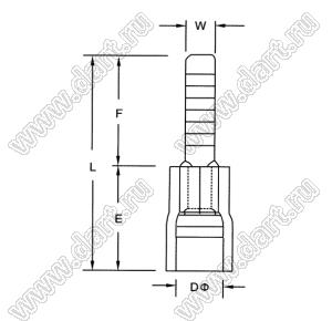 DBVN-D серия: наконечники кабельные изолированные штыревые плоские