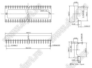 DS1009-18AT1N (SCS-18, 2227-18-03) панелька для микросхемы; P=2,54мм; 18-конт.