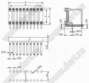 BL7210-30318R панелька с цанговыми контактами угловая; 18-конт.