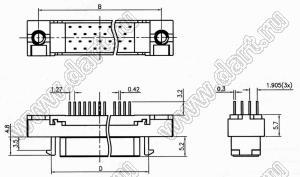 BL6300-F040SDG0MN2 розетка прямая SCSI; 40-конт.; резьба #4-40