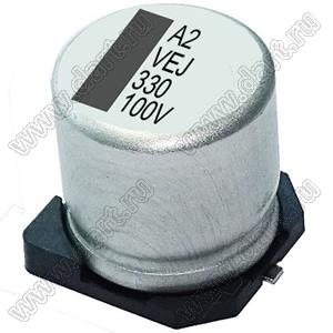 ECAPSMD 330uF/100V 1816 105C (VEJ331M2ATR-1816) конденсатор электролитический SMD (для поверхностного монтажа); 2000ч; 330мкФ; 100В; (18x16,5)мм; -55...+105°C