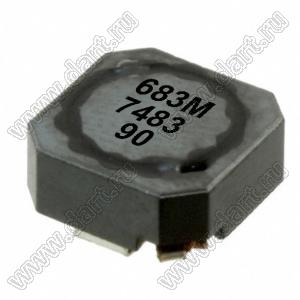 B82464G4683M000 дроссель экранированный для поверхностного (SMD) монтажа; 10,4x10,4x4,8мм; L=68мкГн; Iн=1,3А