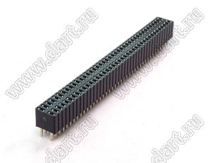 2206SB-004G-46 розетка прямая двухрядная на плату для монтажа в отверстия; шаг 1.27x2.54мм; 2x2-конт.