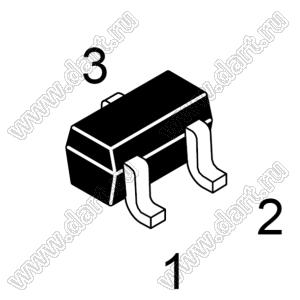 DTC144EET1 (SC-75/SOT-416) транзистор цифровой; NPN; Uкэ=50V; Uкб=50V; Iк=100мА; R1=47кОм; R2=47кОм