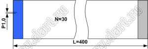 BLFPC P1,0 30PIN 400mm REV шлейф плоский, шаг 1,0мм 30 жил длина 400мм, контакты на разных поверхностях