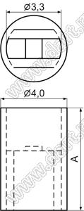 LEDS-23.5 держатель 3мм светодиода прямой на плату; нейлон-66 (UL); натуральный; A=23,5мм