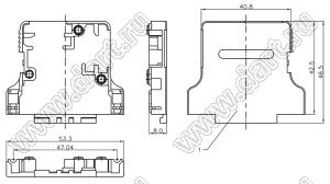 DS1050-25N1 корпус (кожух) для разъема D-SUB; 25-конт.; пластик