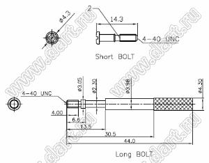 DS1048-09AP1S (DP-9C, 5507-09-SNAP) корпус (кожух) для разъема D-SUB; короткие винты; 9-конт.; пластик