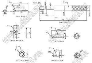 DS1045-37AP1L (DP-37C, 5507-37-L) корпус (кожух) для разъема D-SUB; длинные винты; 37-конт.; пластик