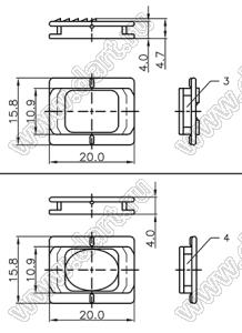 DS1050-25N1 корпус (кожух) для разъема D-SUB; 25-конт.; пластик