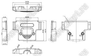 DS1045-50AP1L корпус (кожух) для разъема D-SUB; 50-конт.; пластик