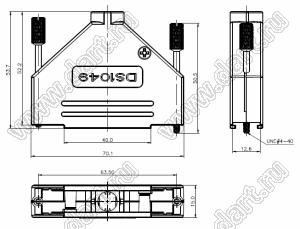 DS1049-37M1 корпус (кожух) для разъема D-SUB; 37-конт.; металл