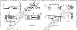 DS1046-09C1L корпус (кожух) для разъема D-SUB; длинные винты; 9-конт.; пластик