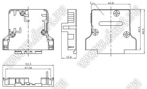 DS1050-25N1 корпус (кожух) для разъема D-SUB; 25-конт.; пластик