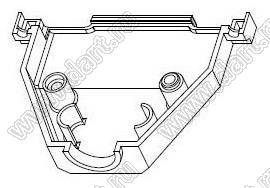 DS1045-37AP1L (DP-37C, 5507-37-L) корпус (кожух) для разъема D-SUB; длинные винты; 37-конт.; пластик