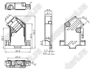 DS1053-09NP1 корпус (кожух) для разъема D-SUB; 09-конт.; пластик