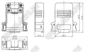 DS1056-15N1 корпус (кожух) для разъема D-SUB; 15-конт.; пластик