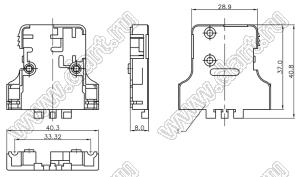 DS1050-15N1 корпус (кожух) для разъема D-SUB; 15-конт.; пластик