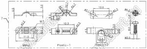 DS1046-15C1L корпус (кожух) для разъема D-SUB; длинные винты; 15-конт.; пластик