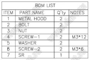 DS1047-15M1L (DNT-15C) корпус (кожух) для разъема D-SUB; длинные винты; 15-конт.; металлический сплав