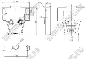 DS1047-15M1L (DNT-15C) корпус (кожух) для разъема D-SUB; длинные винты; 15-конт.; металлический сплав