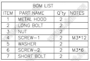 DS1047-09M1S (DNT-9C) корпус (кожух) для разъема D-SUB; короткие винты; 9-конт.; металлический сплав