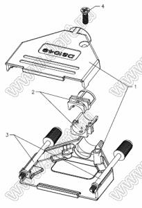 DS1049-25M1 корпус (кожух) для разъема D-SUB; 25-конт.; металл