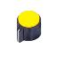43026-2Y (ZKRN-118A) yellow (43026-2) ручка указательная, верхняя накладка приклеена к корпусу; габариты 19,5x23мм; ABS верхняя накладка/ Фенол/ корпус