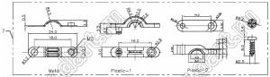 DS1046-37C1L корпус (кожух) для разъема D-SUB; длинные винты; 37-конт.; пластик