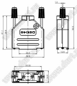 DS1049-15M1 корпус (кожух) для разъема D-SUB; 15-конт.; металл